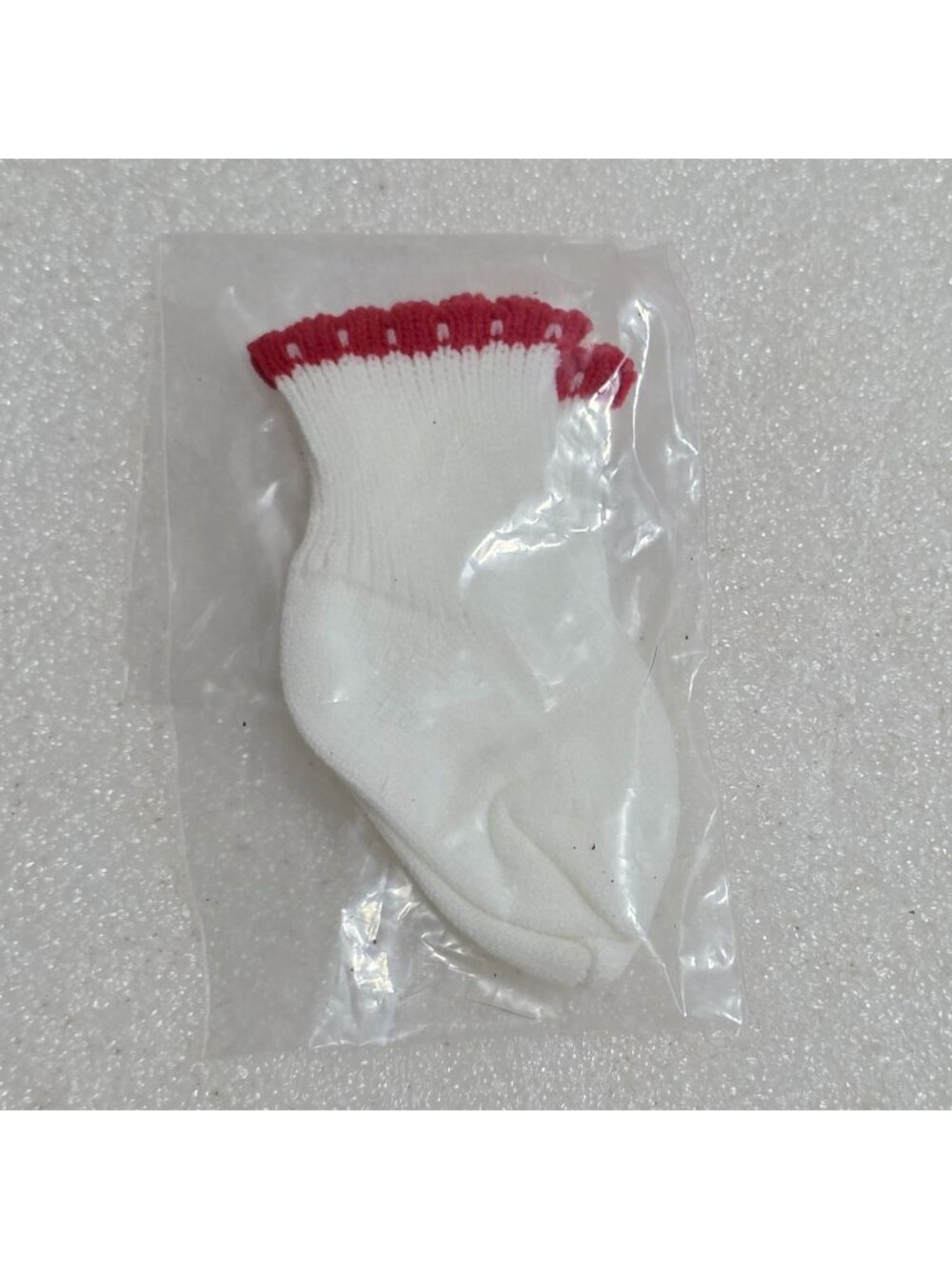 Pleasant Company Bitty Baby Valentine Socks white red trim Vintage Toy New